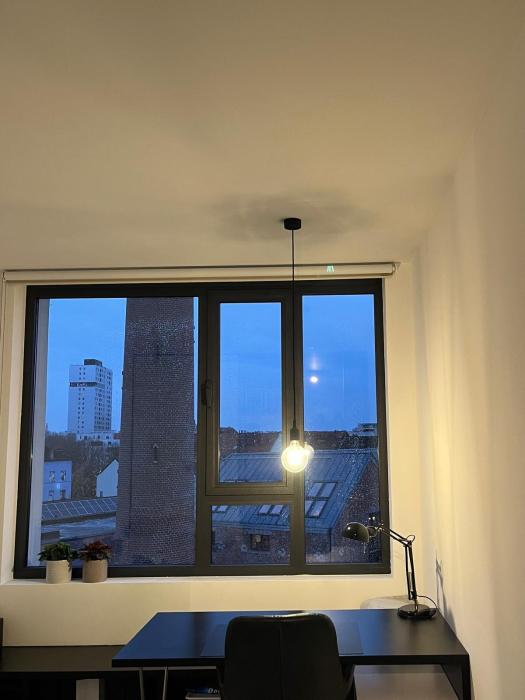 Window, desk and desk chair