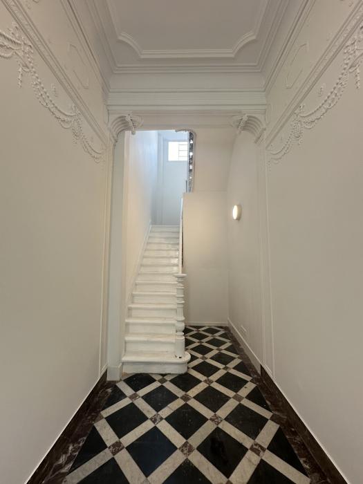 Hallway with bicycle storage