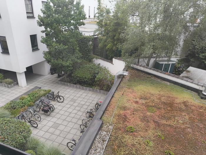 vue sur la cour parking vélos