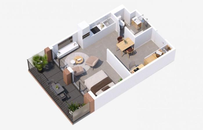 单人间 40 m² 在 Brussels Anderlecht