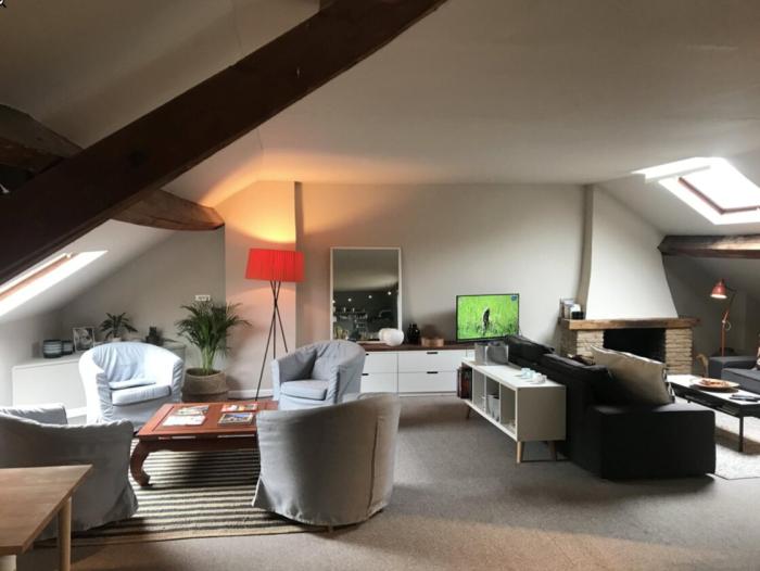 Loft et coin tv.