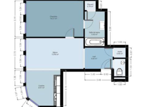 Studio 65 m² à Bruxelles Centre