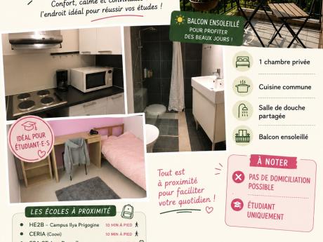 Student room 13 m² in Brussels Uccle